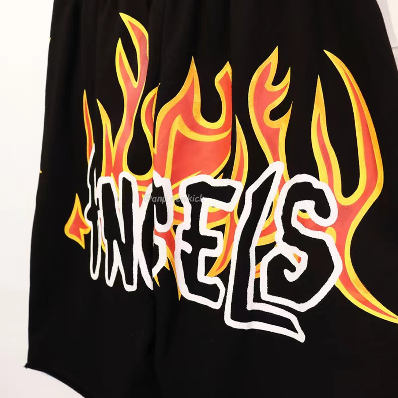 Palm Angels Graffiti Flame T Shirt Shorts Black White (10) - www.newkick.vip
